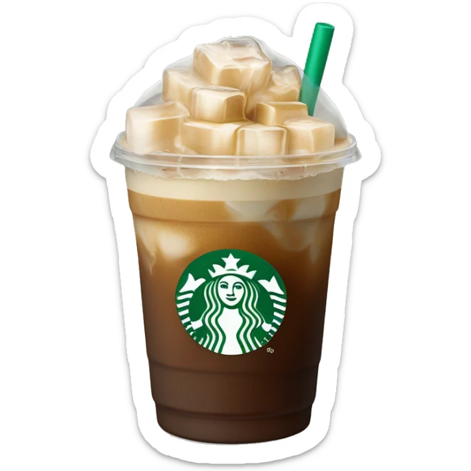 Starbuck ice coffee with ice cubes sticker