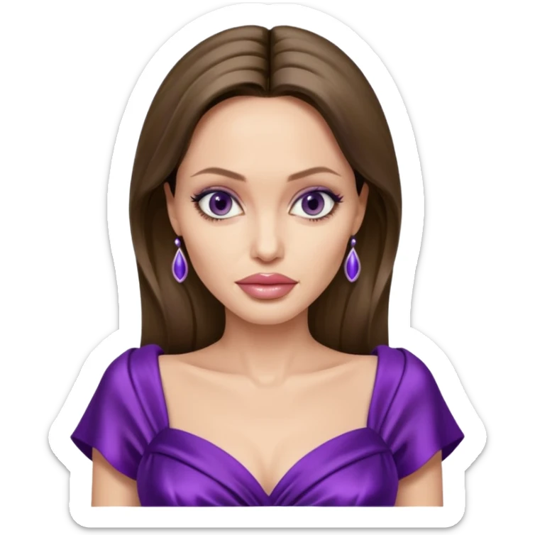 Angelina Jolie, purple dress sticker