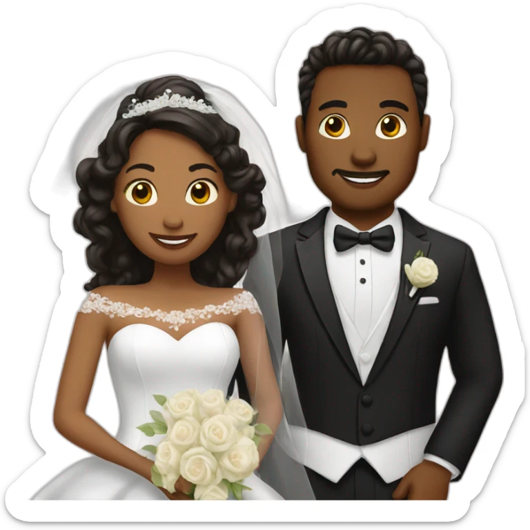 bride and groom sticker