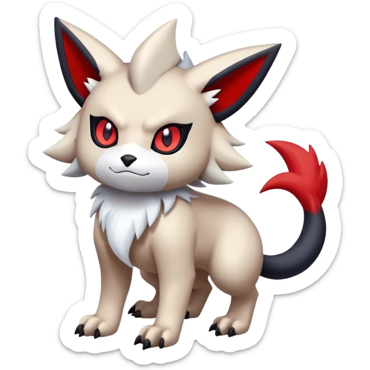 Edgy Cool Kawaii Litten-Absol-Zorua-Zangoose-Pokémon Full Body sticker