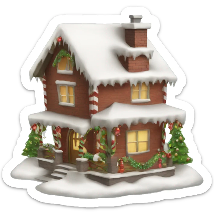 christmas house sticker