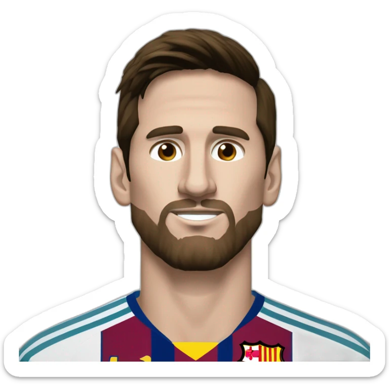 lionel messi pelo blanco, barba blanca larga, un lunar grande en la punta de la nariz sticker
