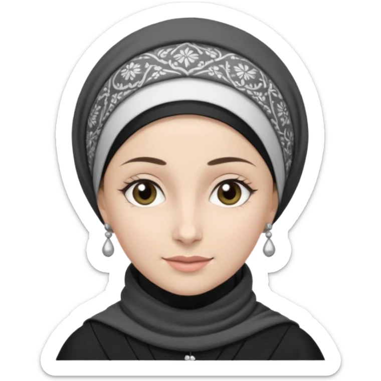 orthodox jewish woman greyscale with tichel kercheif circa. 1890 sticker