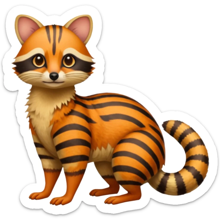 Genet-Numbat-Ocelot-Tanuki-Ocicat-hybrid-fusion, full body sticker
