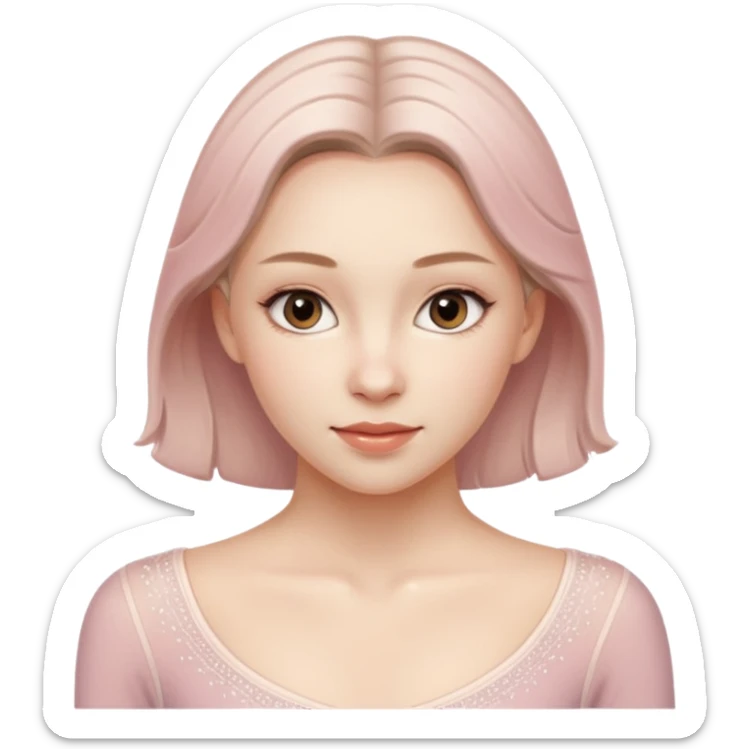 Cinematic Realistic Anna Shcherbakova figure skating Portrait, depicted with lifelike skin texture, subtle rosy undertones, and soft natural lighting that enhances the gentle contours of her face. sticker