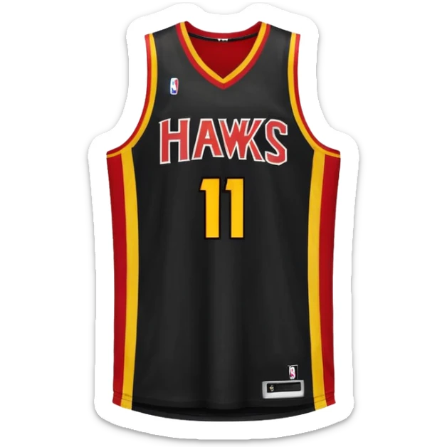 Black Atlanta hawks basketball jersey featuring the number 11, ios emoji style sticker