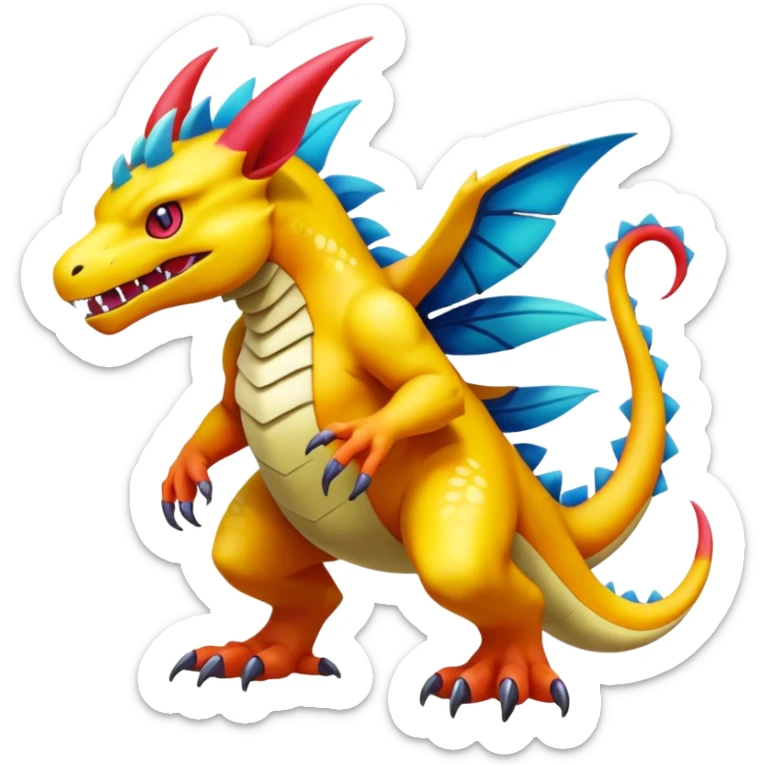 Colorful Exotic Pokémon-Digimon-Monster-Beast-Fakémon-hybrid-creature (full body) sticker