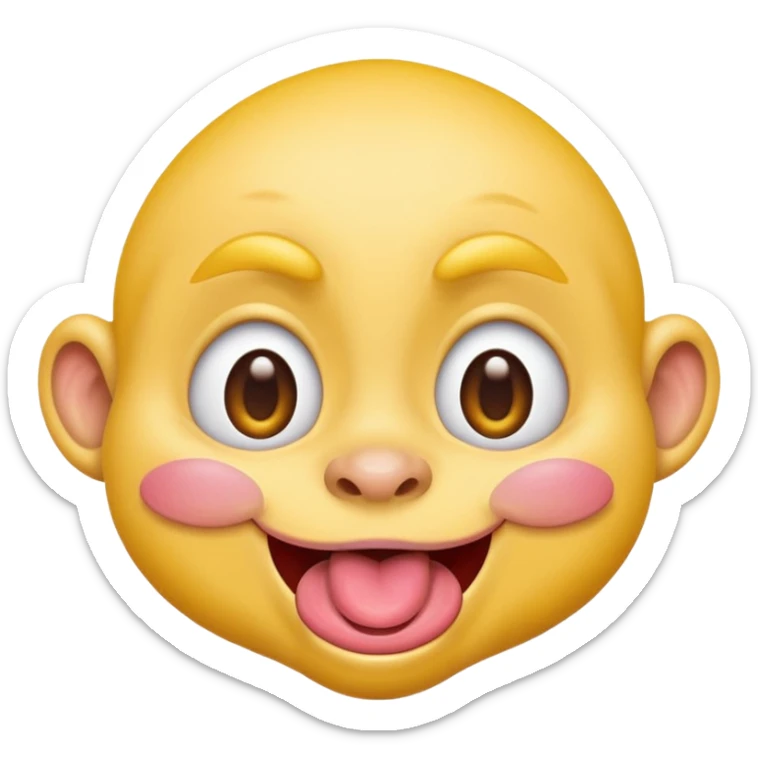 dopey face emoji, extremely silly, tongue out, crossed eyes, exaggerated playful expression sticker