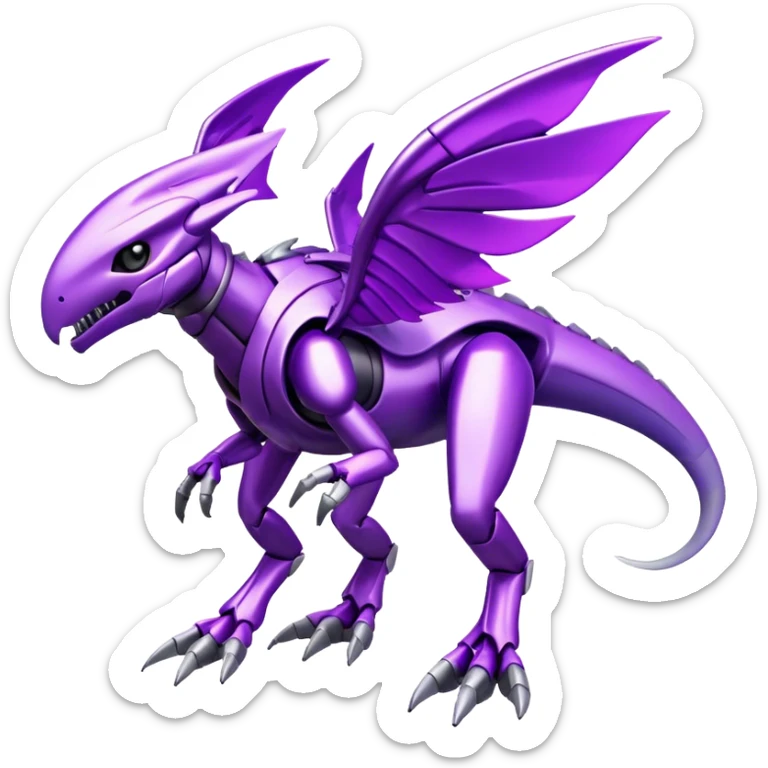 Futuristic Cool Cute Edgy Shiny Ethereal Legendary Digimon-Genesect-Palkia-hybrid full body sticker