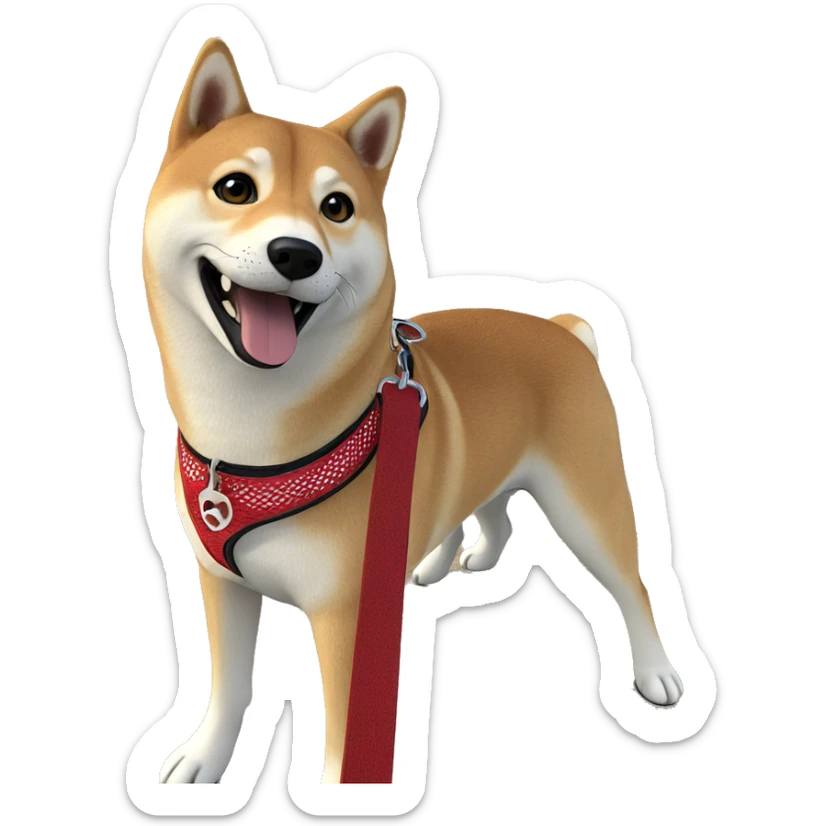 shiba inu enjoying the outdoors sticker