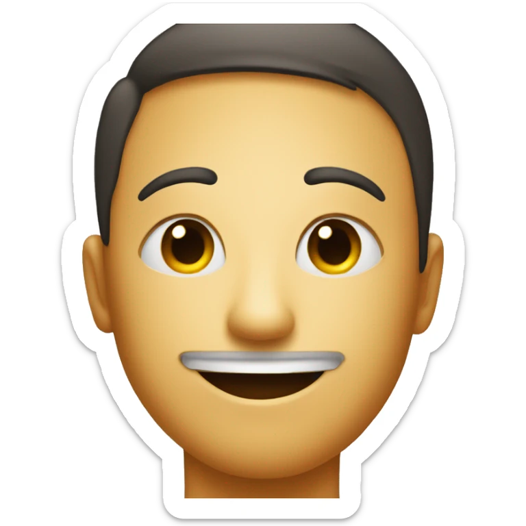 An emoji that is smiling with a cosed eye but only the half of he face is visible sticker