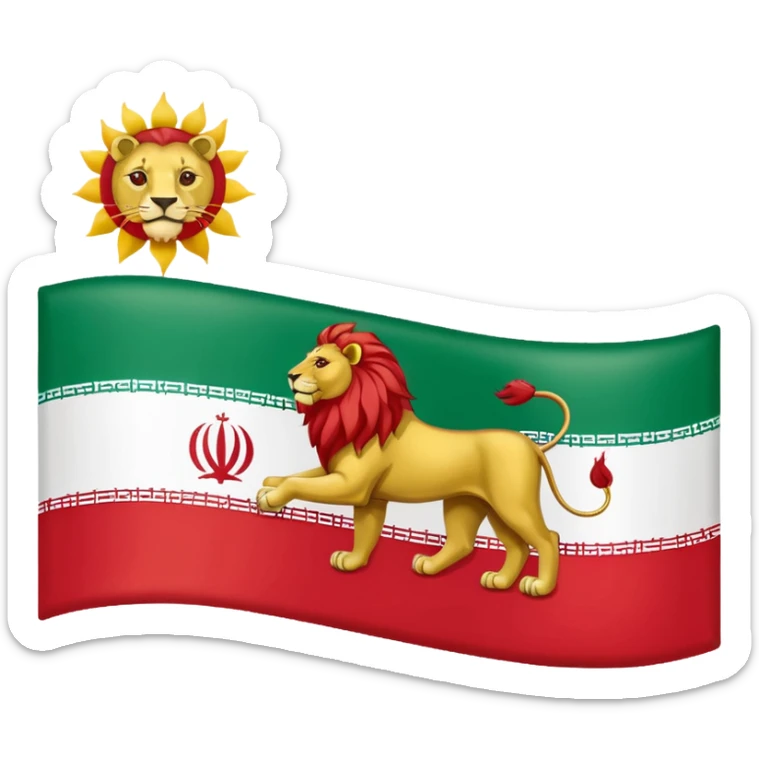 flag of Iran in period of pahlavi sticker