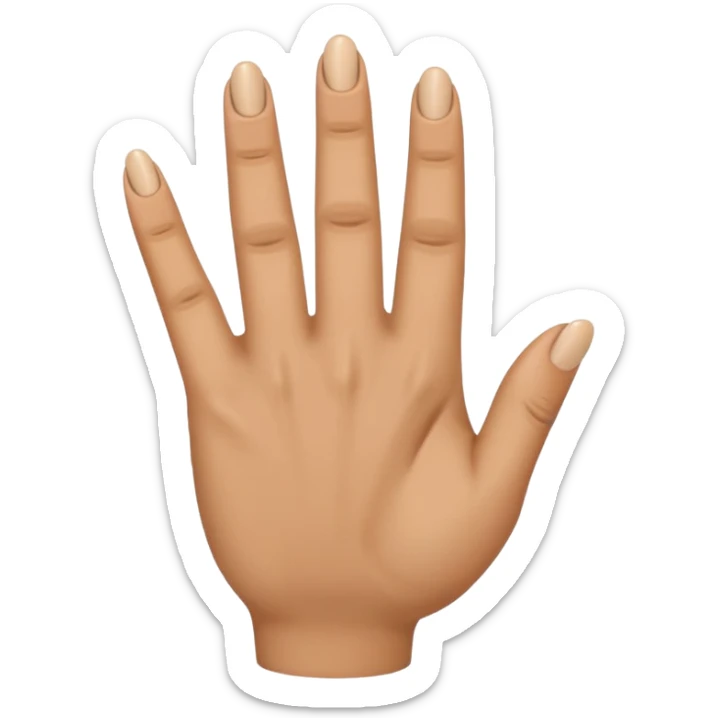 Emoji of ring finger bent forward and all other fingers standing straight from the wrist sticker