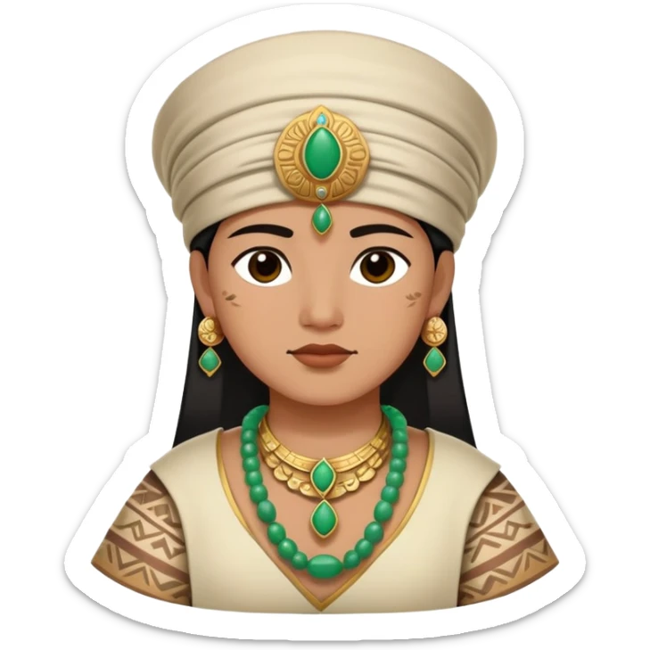 Toltec person with traditional clothing and jade jewelry sticker