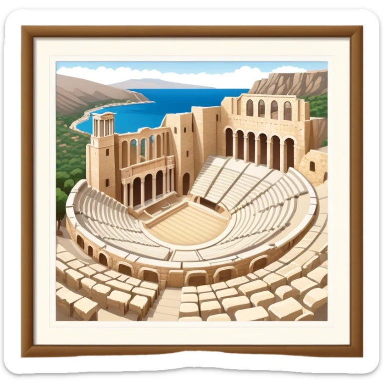 Odeon of Herodes Atticus Landmark Emoji – Depicting the ancient stone amphitheater on the Acropolis slopes. sticker