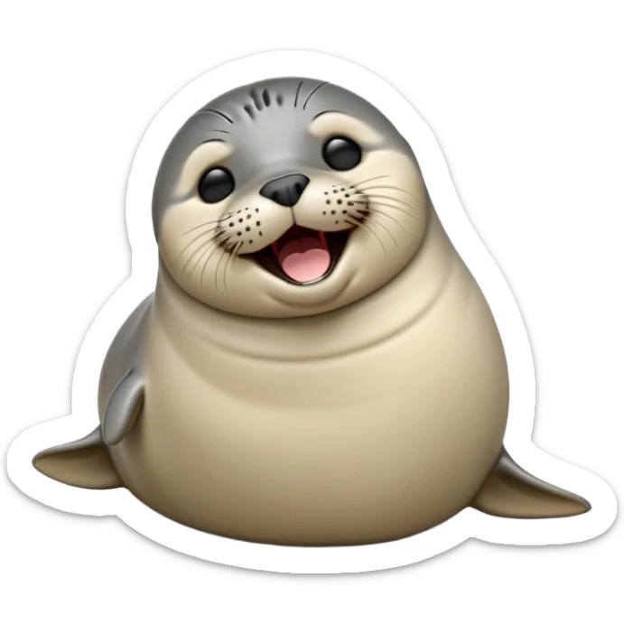 cinematic-cute-yawning-harbour-seal-portrait-emoji,-head-tilted-slightly-with-a-dramatic,-wide-open-yawn,-showcasing-a-smooth,-rounded-body-with-gently-drooping-features-and-sleepy,-half-closed-eyes,-simplified-yet-irresistibly-adorable sticker