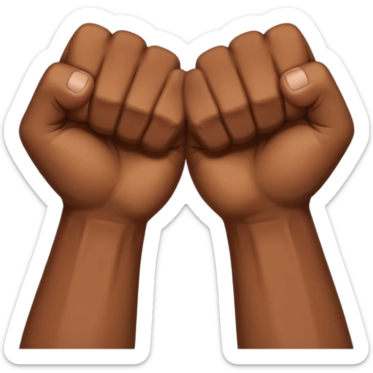 Left and Right fist from the top Perspektive with the Arms crossed over at the wrists  sticker