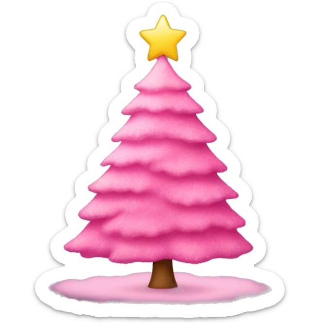 pink christmas tree sticker