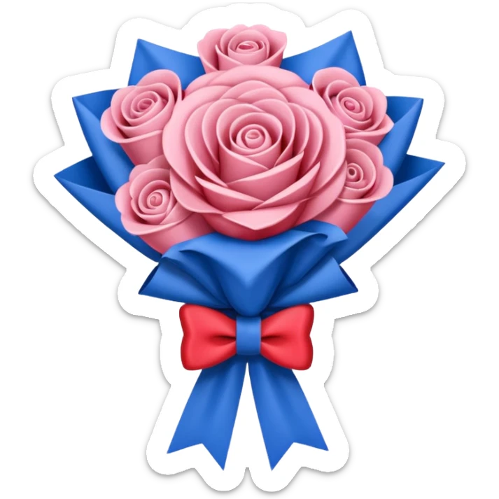 SPAM MEAT rose bouquet tied in a french flag bow sticker