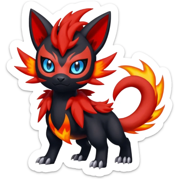Meloetta-Litten-Guilmon-Darkrai-Pokémon-Fakémon-fusion-hybrid-creature sticker