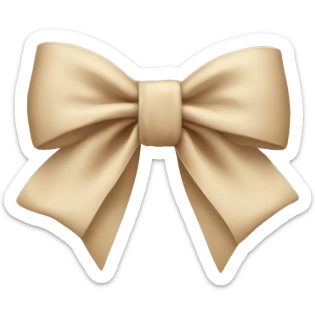 Beige bow sticker