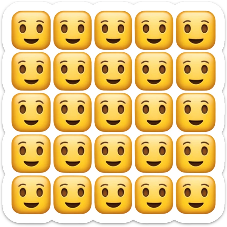 uzun bir emoji olsun böyle 8 tane emoji yan yana olsun kare kare sticker