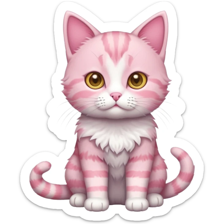 full body of baby American Wirehair pink cat  sticker
