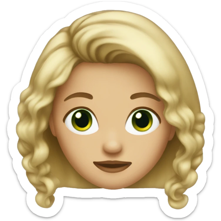 Girl with dirty blonde hair and green eyes  sticker
