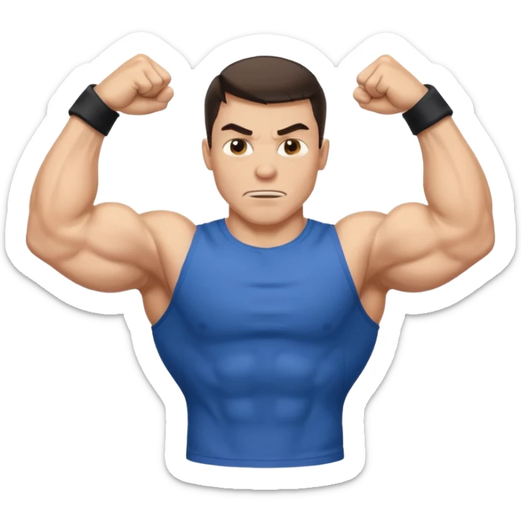 Muskelman der seinen Bizeps anspannt und das der t-shirt Ärmel reißt  sticker