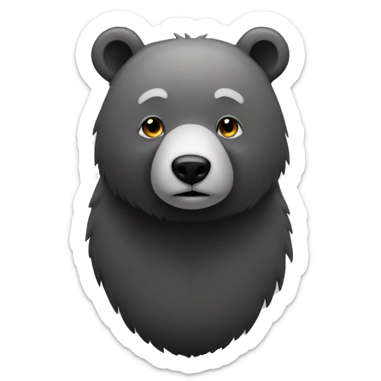 black and grey bear full body sticker