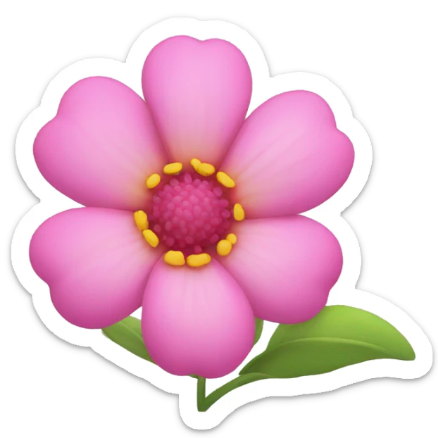 Pink flower sticker