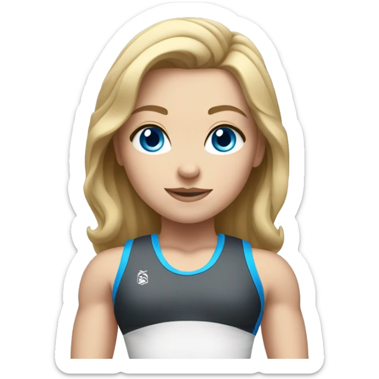 weightlifting  gym white girl with dark blonde hair blue eyes sticker