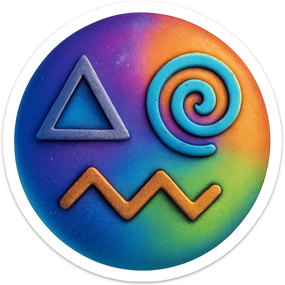 Abstract and unique emoji sticker