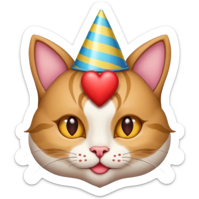 Give me a random emoji  to make the popular emoji cats   it has to have horns like the hearts have to be the ears, but give me a accessory ideas, give me some emoji accessory I dirt that could help sticker