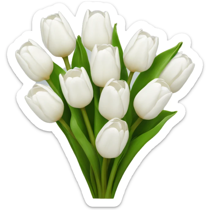 white tulip bouquet  sticker