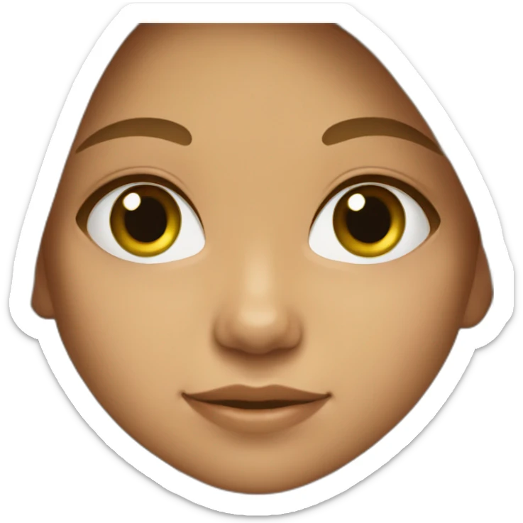 7 year old girl with brown long open hair light brown skin green eyes sticker