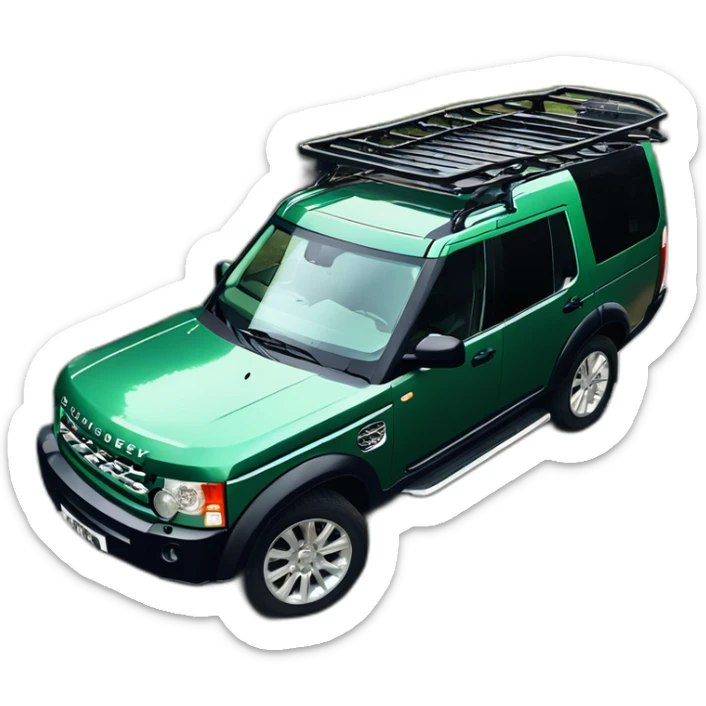 Racing green land rover Discovery 3 winch roof rack snorkel sticker