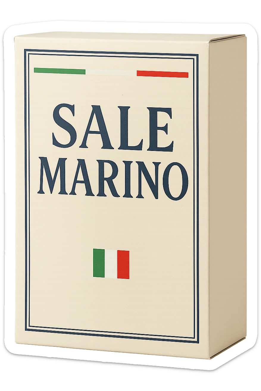 Sale Marino, scatola in italiano sticker