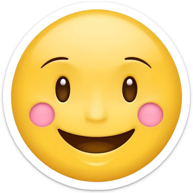Create a hand drawn flat minimal Smile reaction emoji for a new social media app sticker