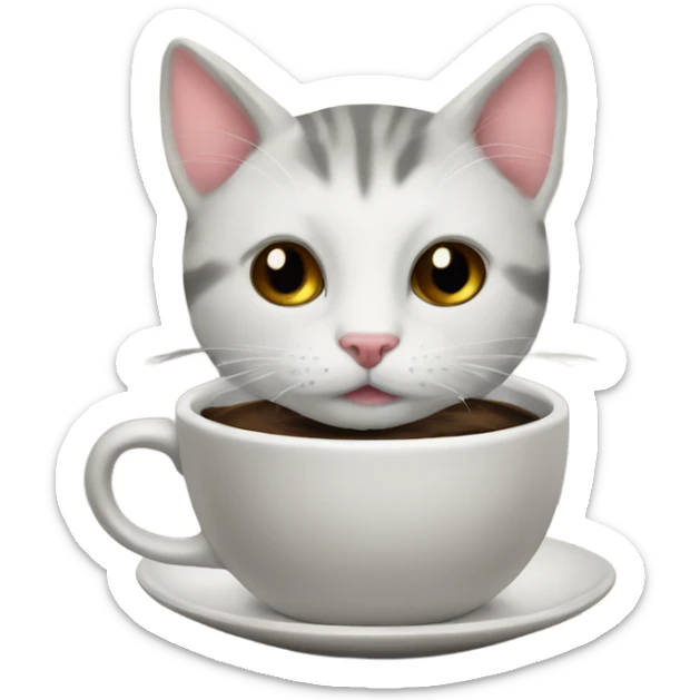 coffee with cat sticker