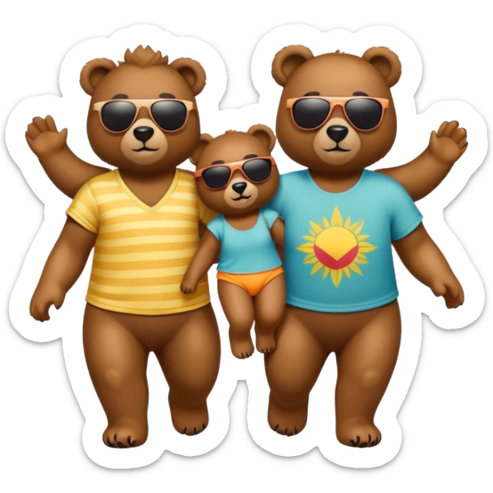 2 Bären Paare die in den Sommerurlaub nach Portugal fliegen sticker