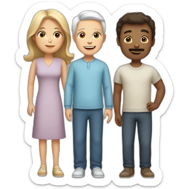 A white family with a mother a father a two boys twins and old sister sticker