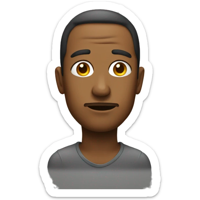 thoughtful portrait of a solo figure as an emoji  sticker