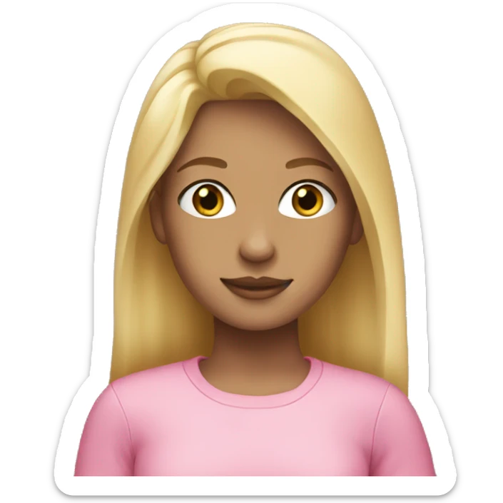the girl with blonde hair wear pink outfit  sticker