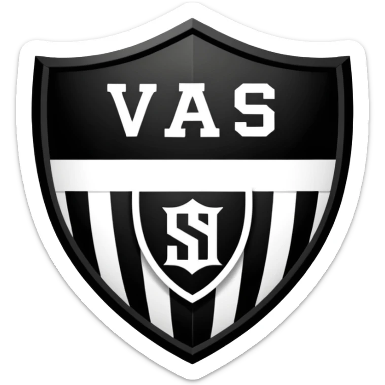 Football club  SV Angers logo, black and white striped shield with 1919 year, sports team emblem sticker