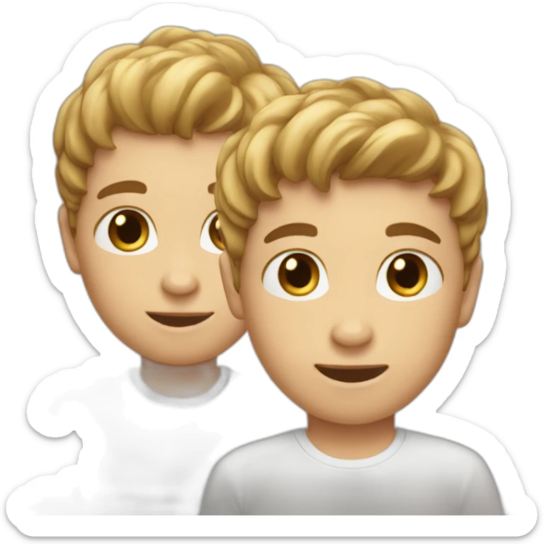 Two kid brothers one with brown hair and one with blonde hair sticker