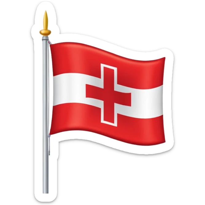 una bandera de fondo blanco, con una cruz que toca las 4 esquinas de la bandera sticker