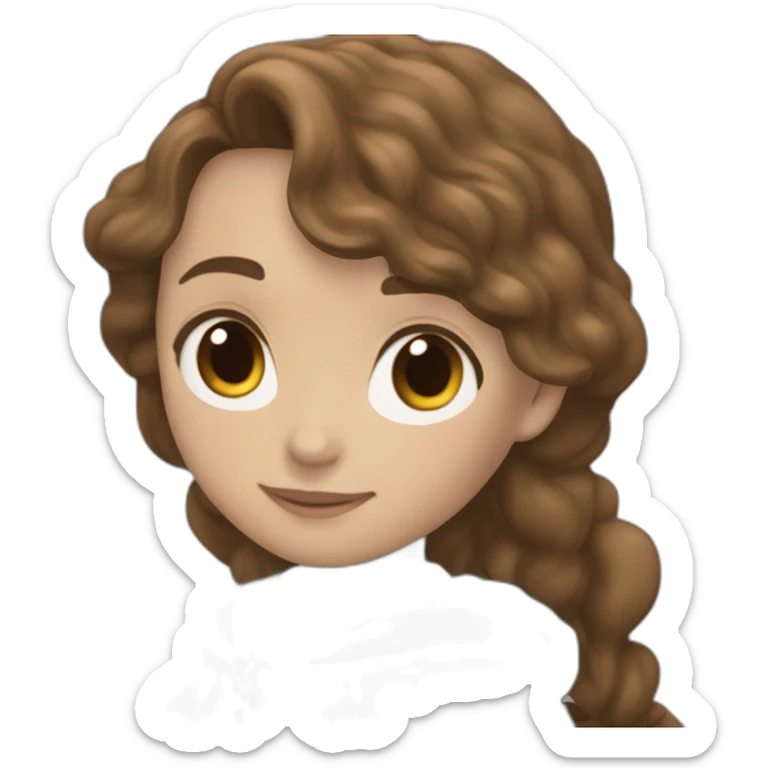 1 Hermione granger with Brown hair is black wizard clothese and à beige skin sticker