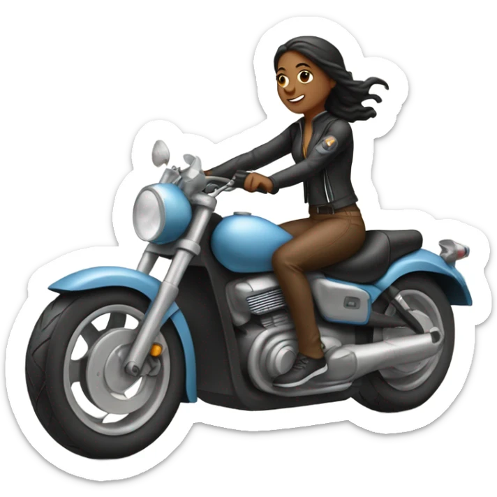 Feminine women on a sport motorbike sticker