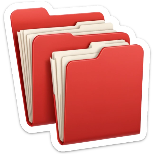 2 red folders sticker